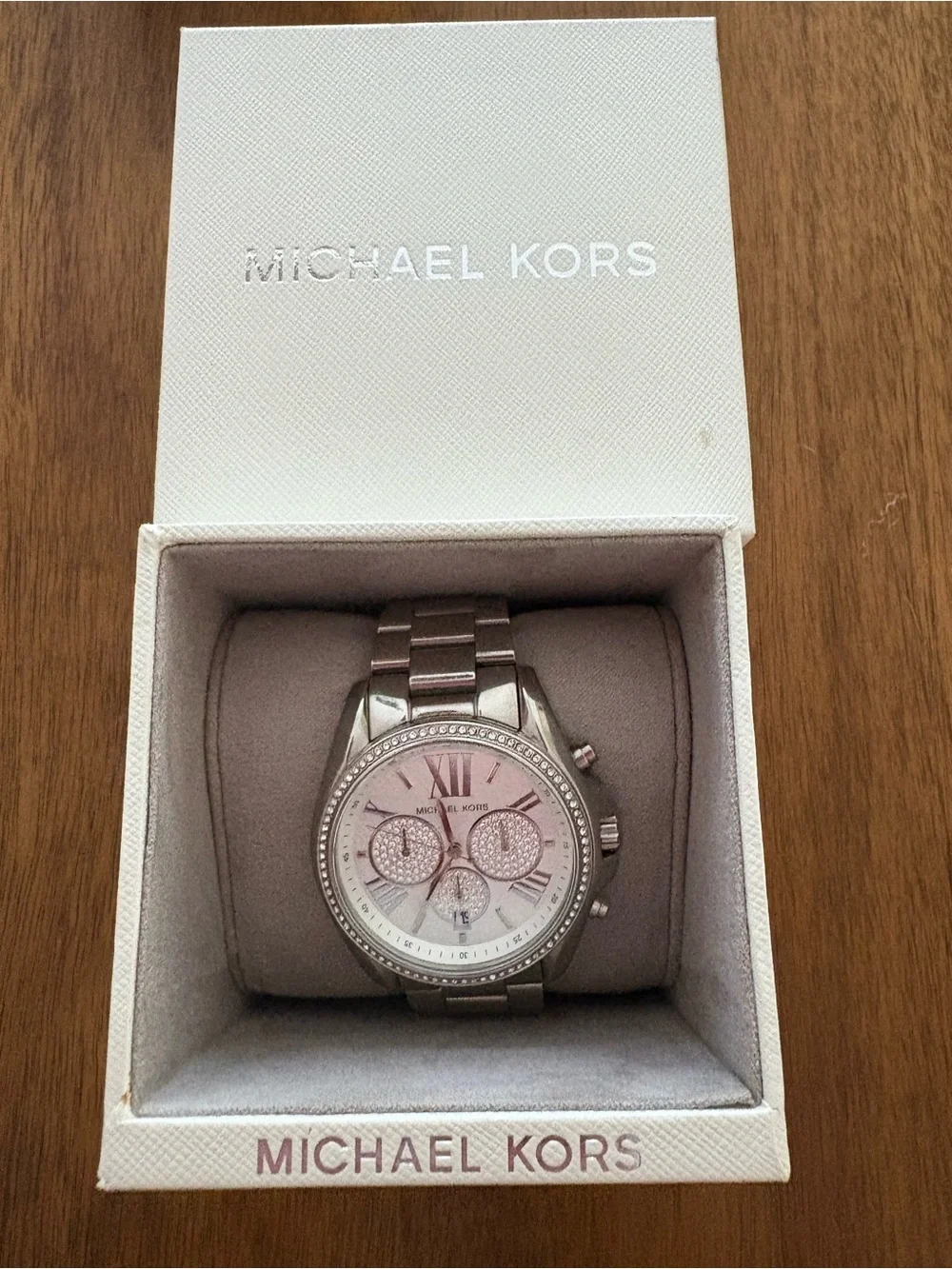 Michael Kors Silver Crystal Dial Chronograph Watch